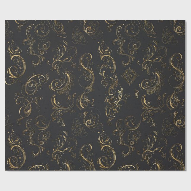 Metallic Calligraphy Wrapping Paper (Flat)