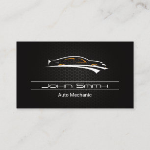Metallic Carbon Fibre Pattern   Auto Logo Business Card