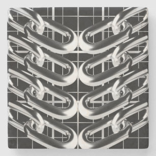 Metallic Chain pattern Stone Coaster
