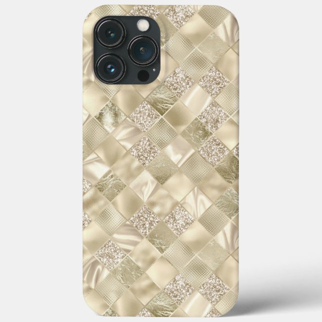 Metallic Champagne Cream Chic Elegant Glitter Case-Mate iPhone Case (Back)