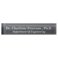 Metallic Charcoal Black PhD or Doctorate 