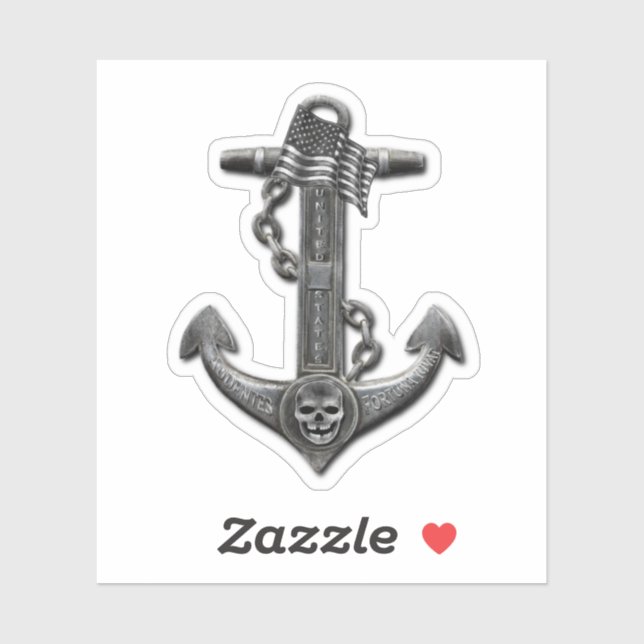 Metallic chrome anchor pirate nautical themed  (Sheet)