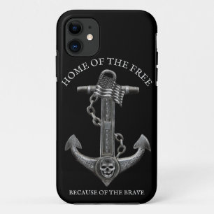 Metallic chrome anchor pirate nautical themed  iPhone 11 case