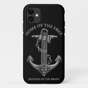 Metallic chrome anchor pirate nautical themed  Case-Mate iPhone case