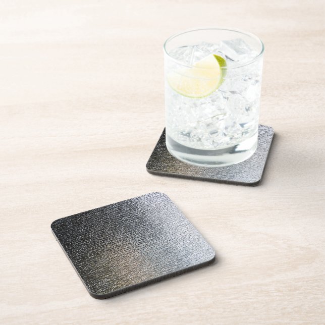 Metallic Chrome Steel Industrial Cork Coasters (Right Side)