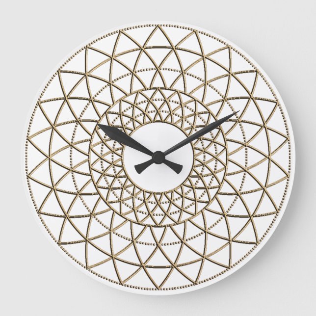Metallic Circle Pattern Acrylic Wall Clock (Front)