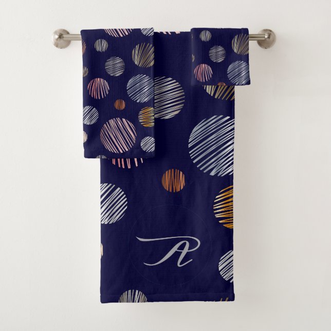 Metallic Circles Bath Towel Set (Insitu)