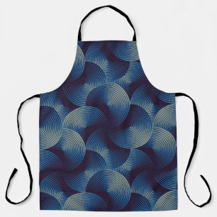Metallic circles optical illusion, seamless patter apron