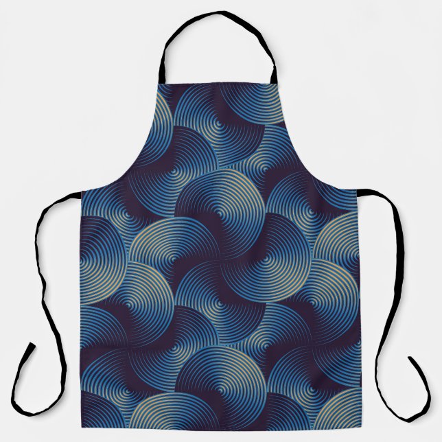 Metallic circles optical illusion, seamless patter apron (Front)