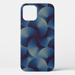 Metallic circles optical illusion, seamless patter iPhone 12 case
