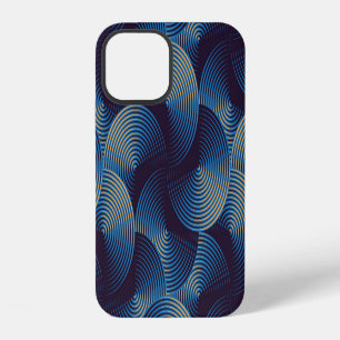 Metallic circles optical illusion, seamless patter iPhone 12 case