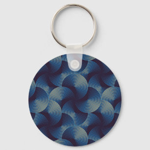 Metallic circles optical illusion, seamless patter key ring