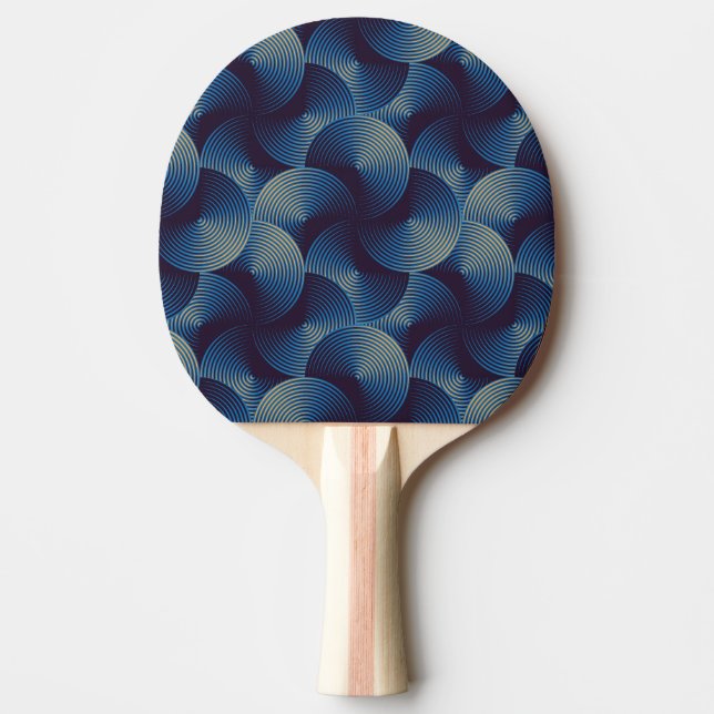 Metallic circles optical illusion, seamless patter ping pong paddle (Front)
