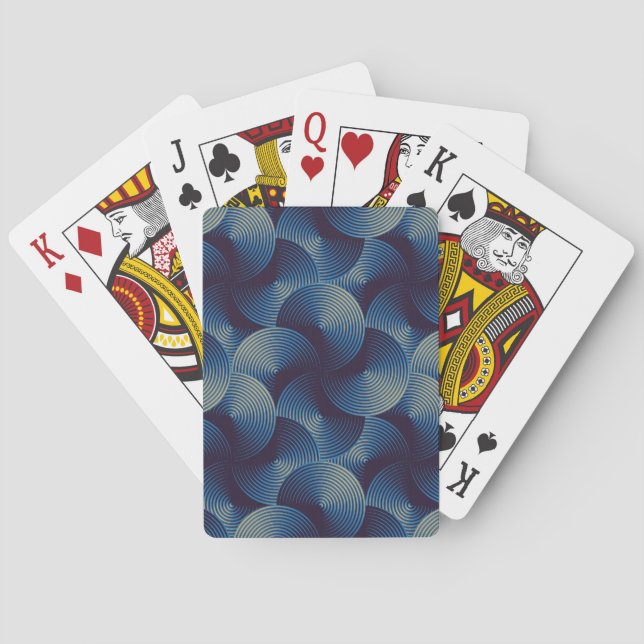 Metallic circles optical illusion, seamless patter playing cards (Back)