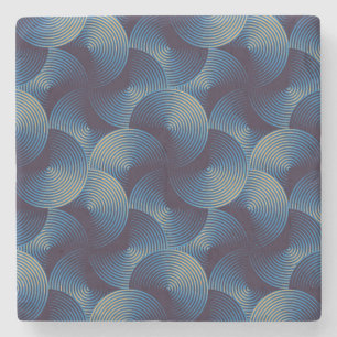 Metallic circles optical illusion, seamless patter stone coaster