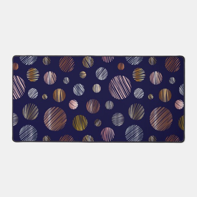 Metallic Circles Pattern Desk Mat (Front)