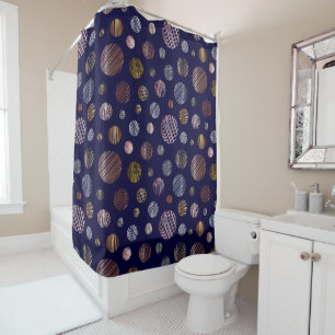 Metallic Circles Shower Curtain