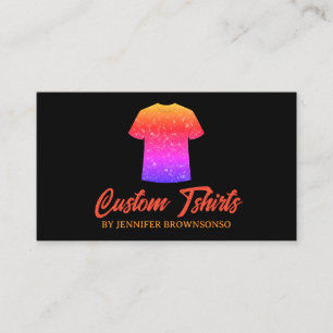 Metallic Colourful T Shirt Print Clothing Apparel Business Card