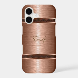 Metallic Copper Brown Brushed Aluminium Look