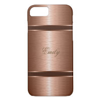 Metallic Copper Brown Brushed Aluminium Look