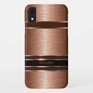 Metallic copper brown geometric design 2 iPhone XR case