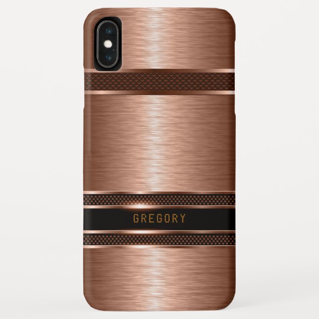 Metallic copper brown geometric design. Case-Mate iPhone case (Back)