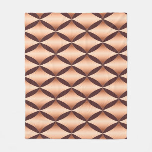 Metallic Copper Diamond, Vintage Pattern. Fleece Blanket