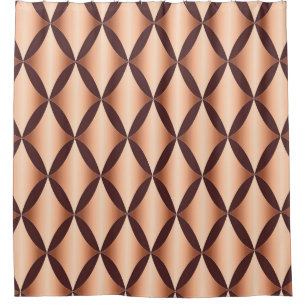 Metallic Copper Diamond, Vintage Pattern. Shower Curtain