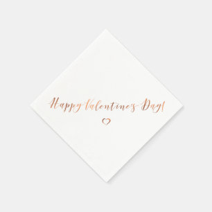 Metallic copper-look Valentine's Day design Napkin