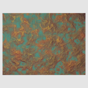 Metallic Copper Patina Rock Surface Texture Design Tissue Paper