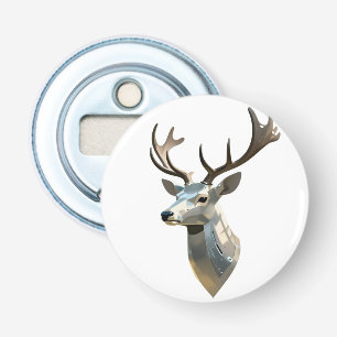 Metallic Cyber Deer Head Steampunk Wall Art Trophy Bottle Opener