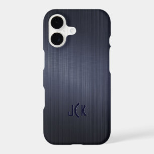 Metallic Dark Blue Brushed Aluminium Look