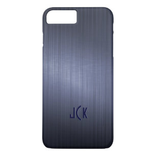 Metallic Dark Blue Brushed Aluminium Look iPhone 8 Plus/7 Plus Case