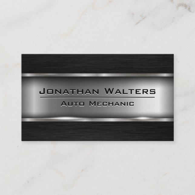 Metallic | Dark Metal Business Card (Front)