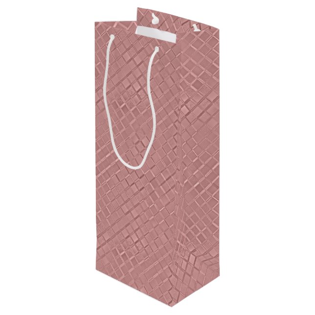 Metallic Diamond Patterns Wine Gift Bag (Back Angled)