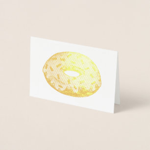 Metallic Doughnut w/ Sprinkles Doughnut Foodie Foo Foil Card
