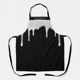 Metallic Dripping Chrome Monogram Personalised Apron