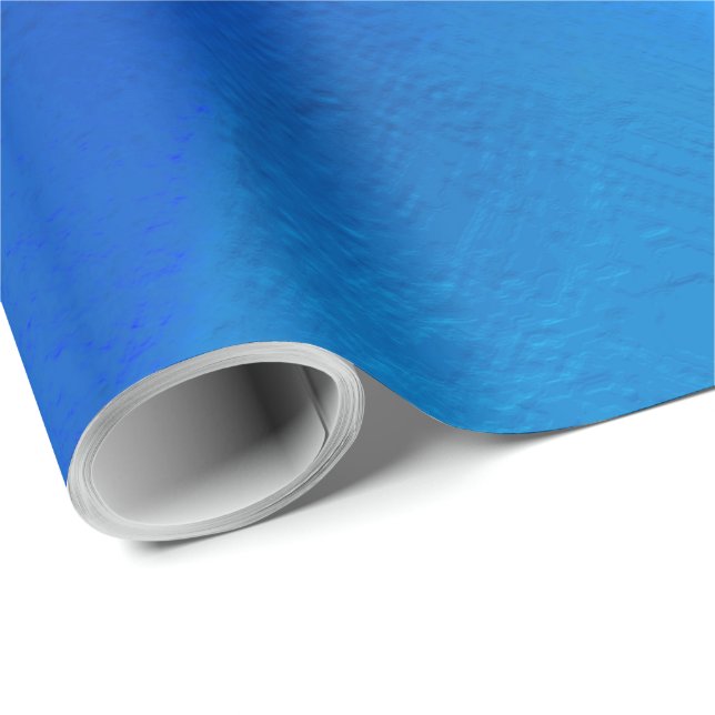 Metallic dunes in tones of vivid blue colour wrapping paper (Roll Corner)