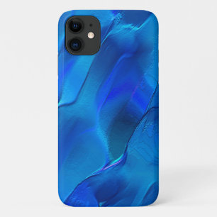 Metallic dunes in vivid blue colour iPhone 11 case