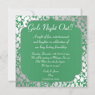 Metallic Emerald Green Girls Night Out Invitation