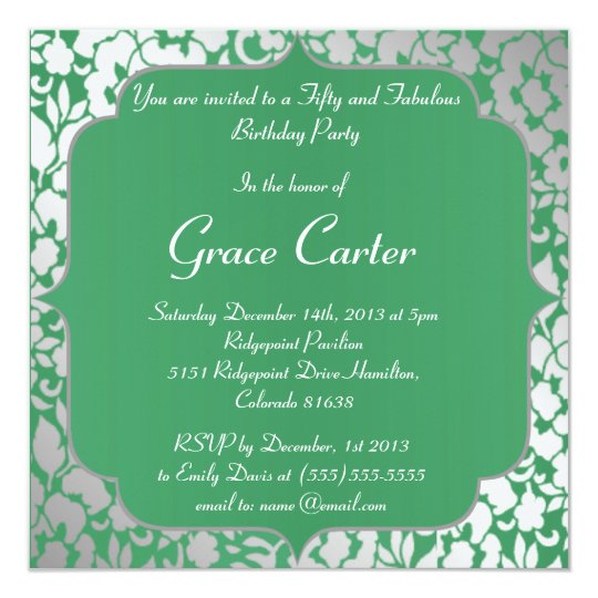 Metallic Emerald Green Happy Birthday Invitation | Zazzle.com.au