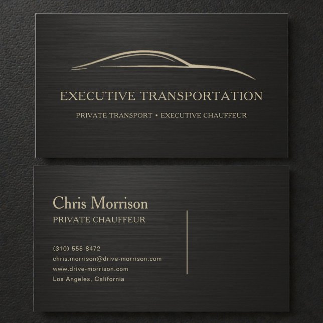 Metallic Executive Transport Black & Gold Business Card (Creator Uploaded)