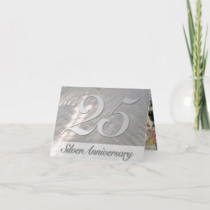 Metallic Faux Silver (25th) Anniversary Invitation