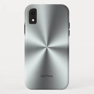 Metallic faux stainless steel look iPhone XR case