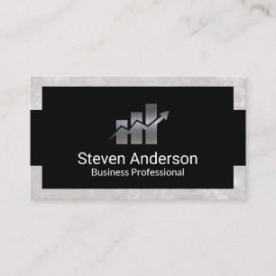 Metallic Finance Logo   Bar Graph Business Card