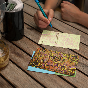 Metallic Floral № 3 Postcard Template