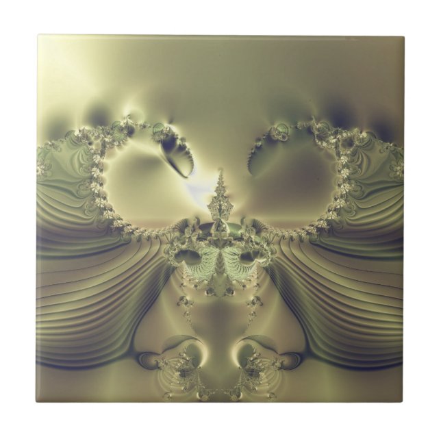 Metallic Flower Ceramic Tile (Front)