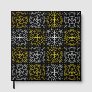 Metallic flower tile abstract guest book