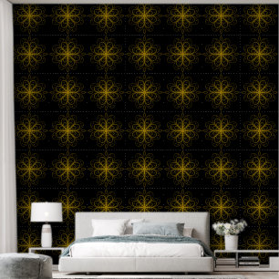 Metallic flower tile gray background wallpaper