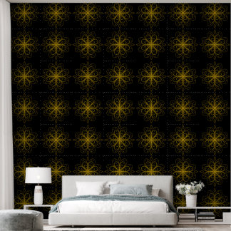Metallic flower tile gray background wallpaper
